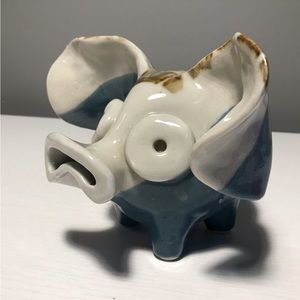 Vintage Handmade Pottery Piggy Bank